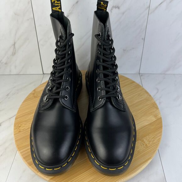 Dr. Doc Martens 1460 Pascal Verso Mens Size 9 Black Smooth Leather Combat Boots - Picture 4 of 8